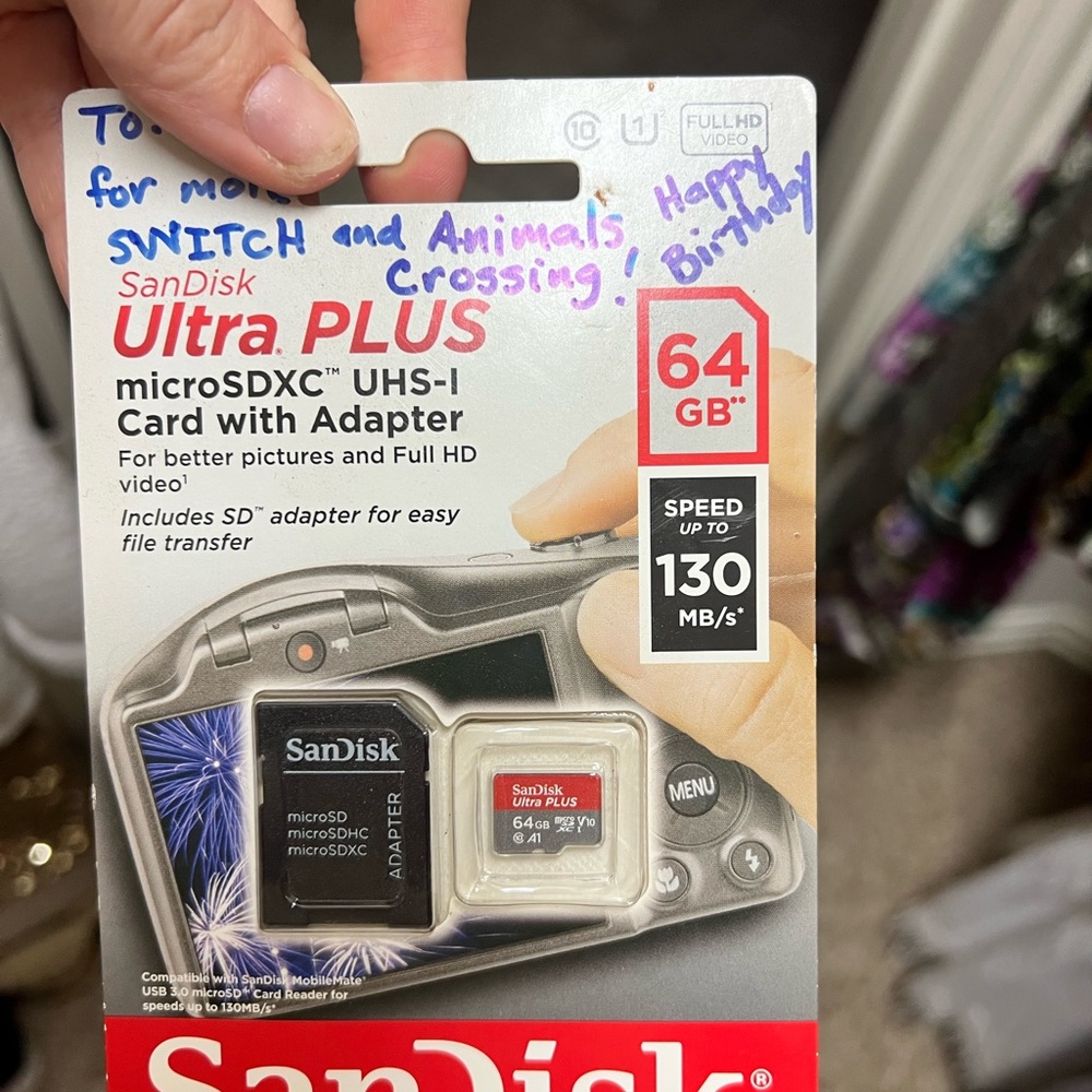 SanDisk Ultra PLUS 64GB microSDXC Card with Adapter